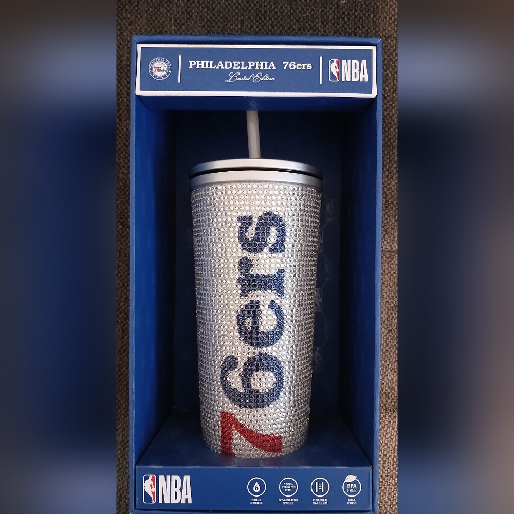 Brand New NBA Philadelphia 76ers Limited Edition Bling Tumbler